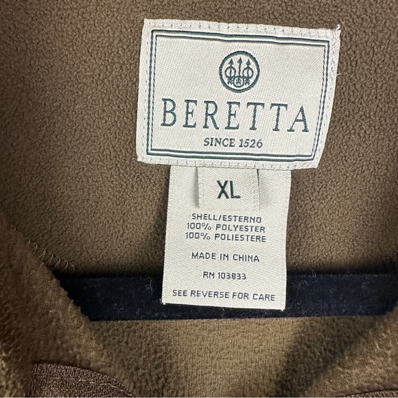 Beretta Deer Creek Lodge pullover half zip fleece in chocolate brown BRANDED - Picture 9 of 10
